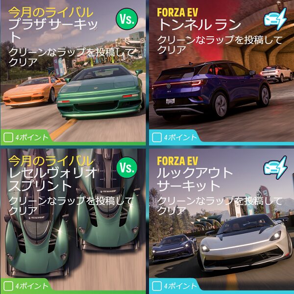 今月のライバルの画像+FORZA EVの画像