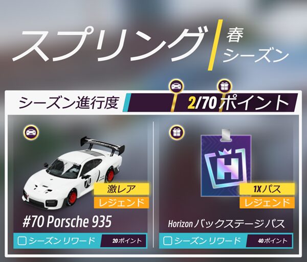 今シーズンのリワードです。