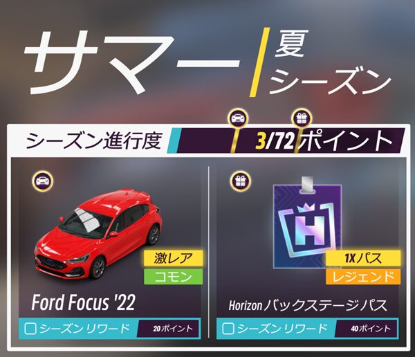 今シーズンのリワードです。