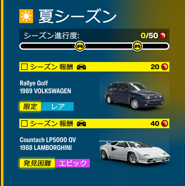 今シーズンのリワードです。